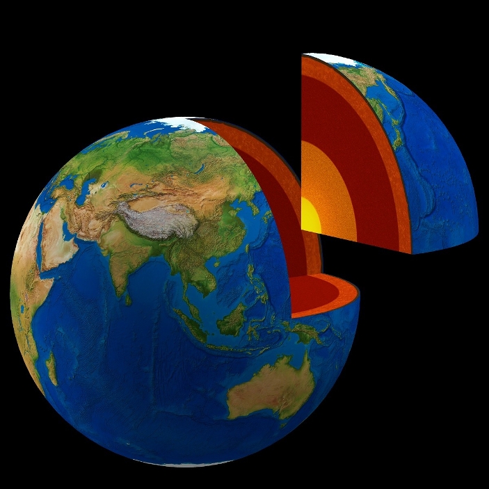 [Earth cutaway]